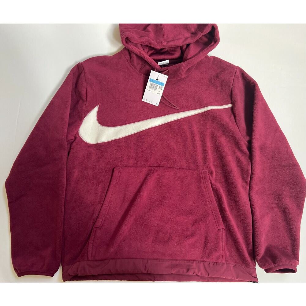 Nike Club Winterized Fleece DQ4896-638 Beetroot Pullover Hoodie Men's M - Picture 7 of 12